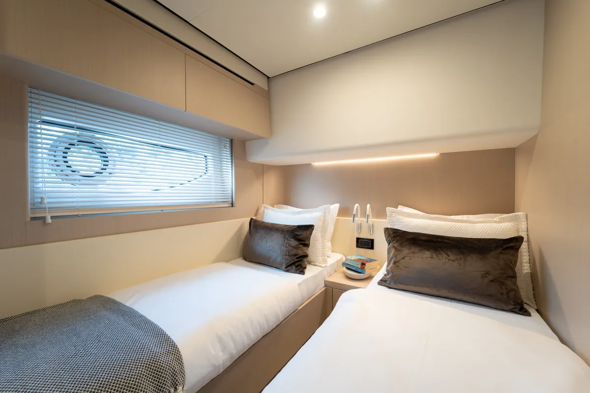 Cabin on Donna, a Azimut 68E yacht at Grad Šibenik, Croatia