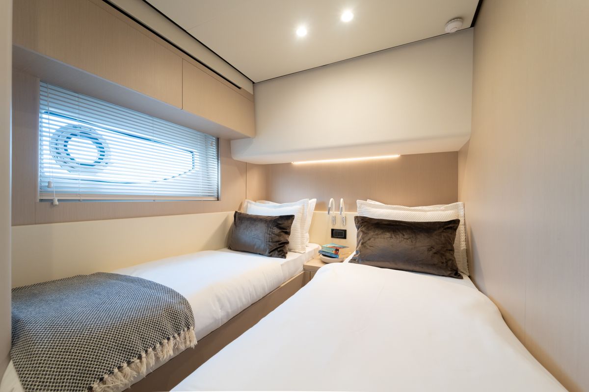 Cabin on Donna, a Azimut 68E yacht at Grad Šibenik, Croatia