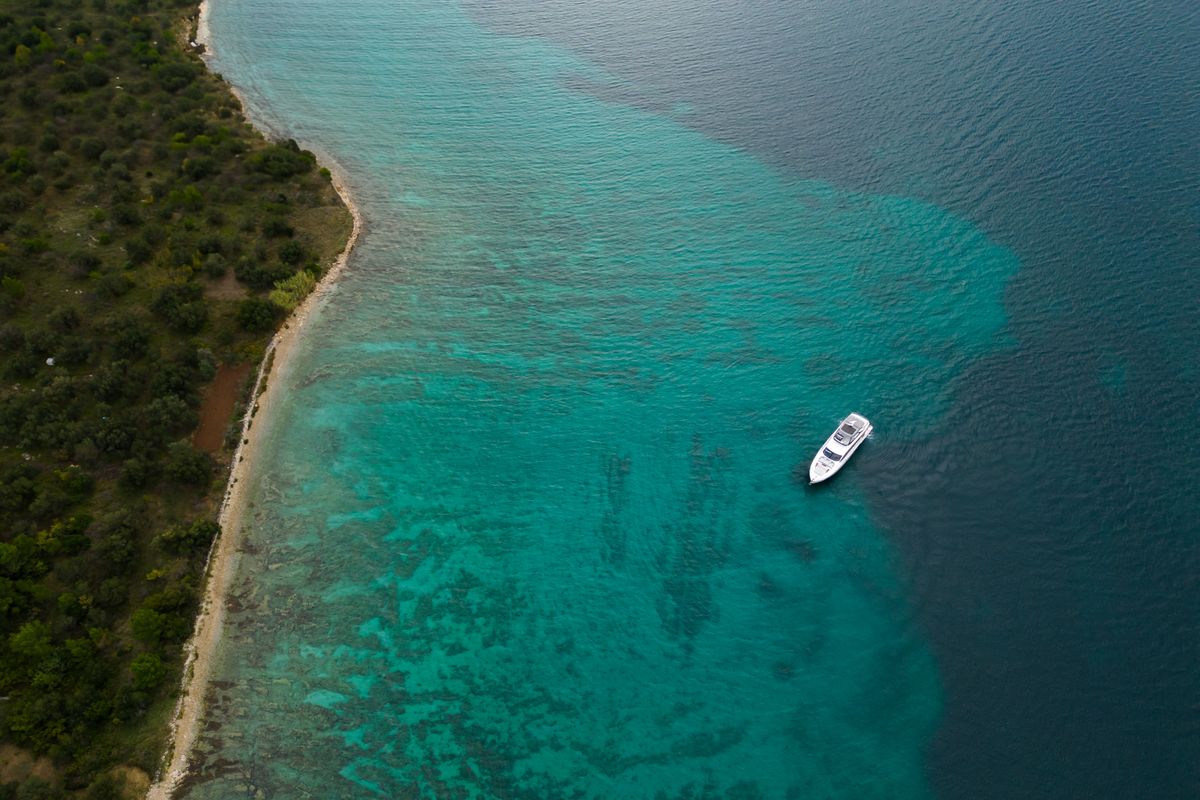 Exterior view of Donna, a Azimut 68E yacht at Grad Šibenik, Croatia
