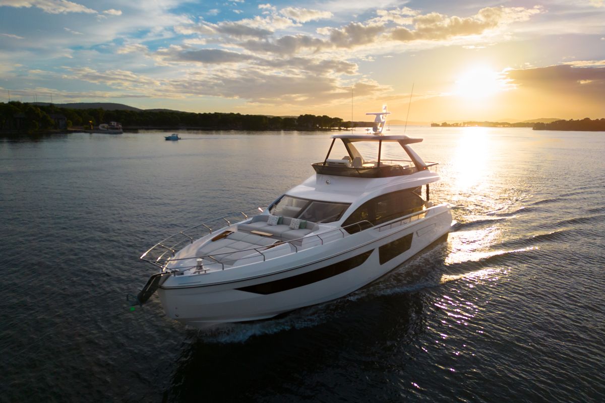 Exterior view of Donna, a Azimut 68E yacht at Grad Šibenik, Croatia