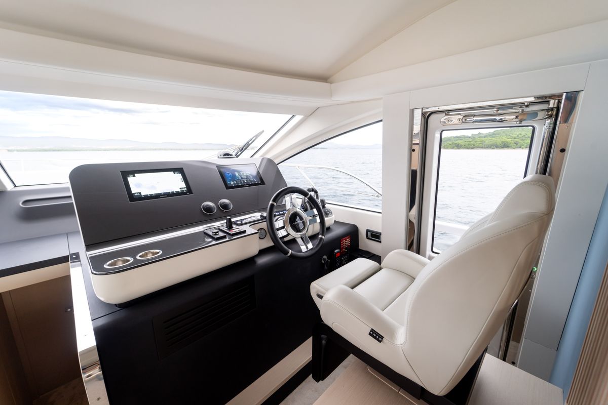 Cockpit of Donna, a Azimut 68E yacht at Grad Šibenik, Croatia