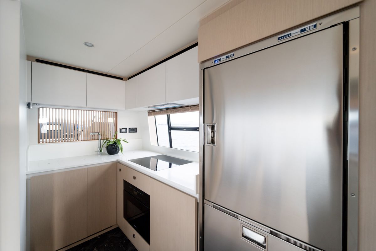 Galley of Donna, a Azimut 68E yacht at Grad Šibenik, Croatia