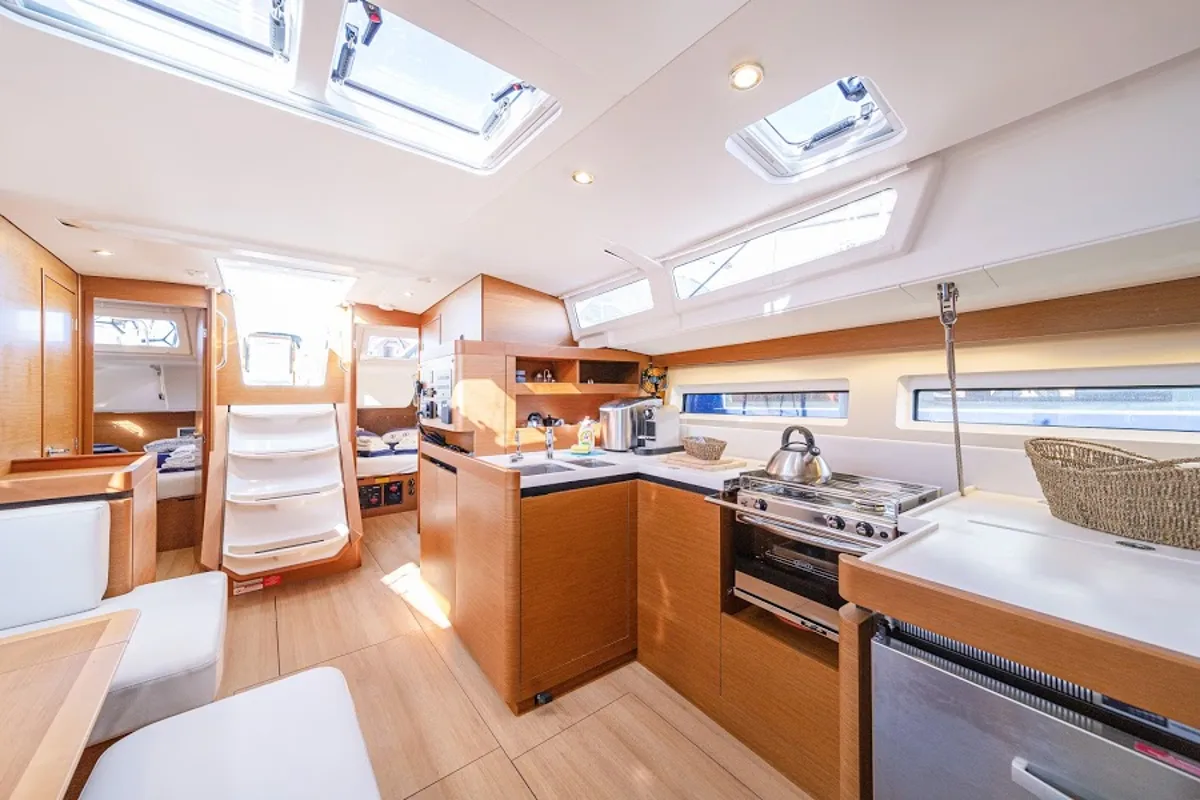 Galley of Baldur, a Jeanneau Sun Odyssey 490 sailboat at Primošten, Croatia
