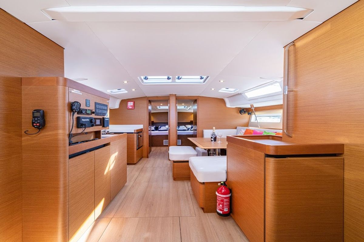 Salon of Baldur, a Jeanneau Sun Odyssey 490 sailboat at Primošten, Croatia