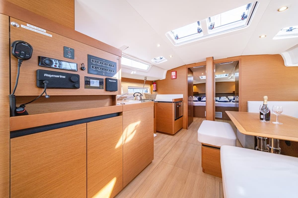 Salon of Baldur, a Jeanneau Sun Odyssey 490 sailboat at Primošten, Croatia