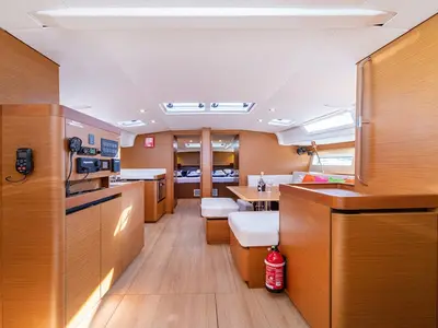 Salon of Baldur, a Jeanneau Sun Odyssey 490 sailboat at Primošten, Croatia