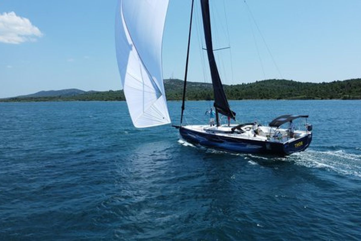 Exterior view of Thor, a Elan E6 sailboat at Split, Croatia