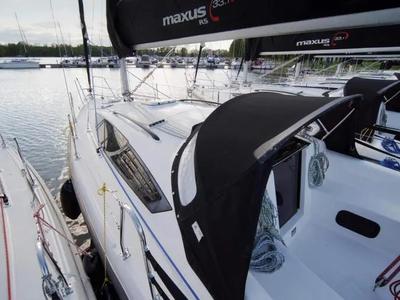 Deck of Wyspa Gilma, a Northman Maxus 33.1 RS sailboat at Sztynort, Poland