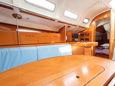 Salon of Milena, a Beneteau First 40.7 sailboat at San Vincenzo, Italy