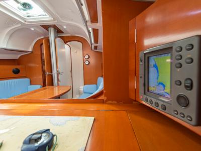 Cockpit of Milena, a Beneteau First 40.7 sailboat at San Vincenzo, Italy