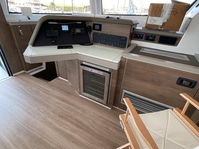 Cockpit of Spritz "New 2024", a Bali 5.4 catamaran at Figari/Golfo Aranci, Italy