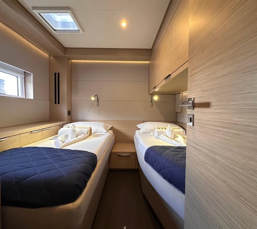 Cabin on Maui- FIRST CLASS, a Lagoon 55 catamaran at Olbia, Italy