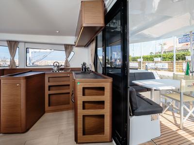Galley of Brivido - Premium line , a Lagoon 42 catamaran at Capo d'Orlando, Italy