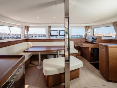 Salon of Brivido - Premium line , a Lagoon 42 catamaran at Capo d'Orlando, Italy