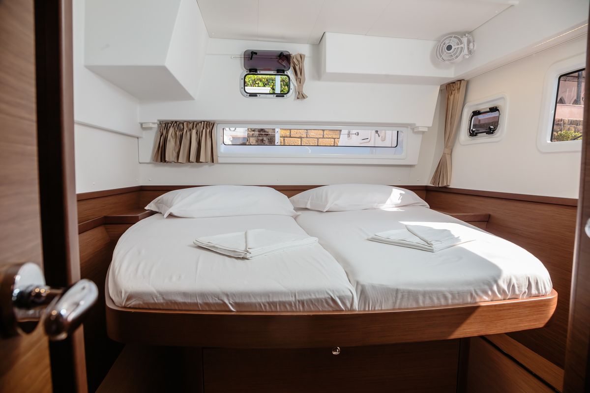 Cabin on Brivido - Premium line , a Lagoon 42 catamaran at Capo d'Orlando, Italy