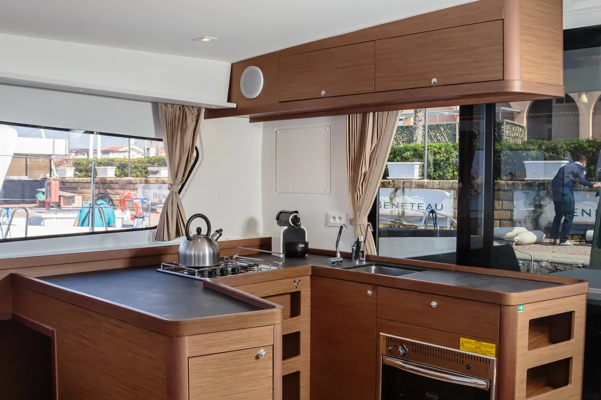 Galley of Brivido - Premium line , a Lagoon 42 catamaran at Capo d'Orlando, Italy