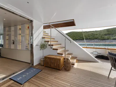 Deck of Maxita, a Gulet Motoryacht yacht at Split, Croatia