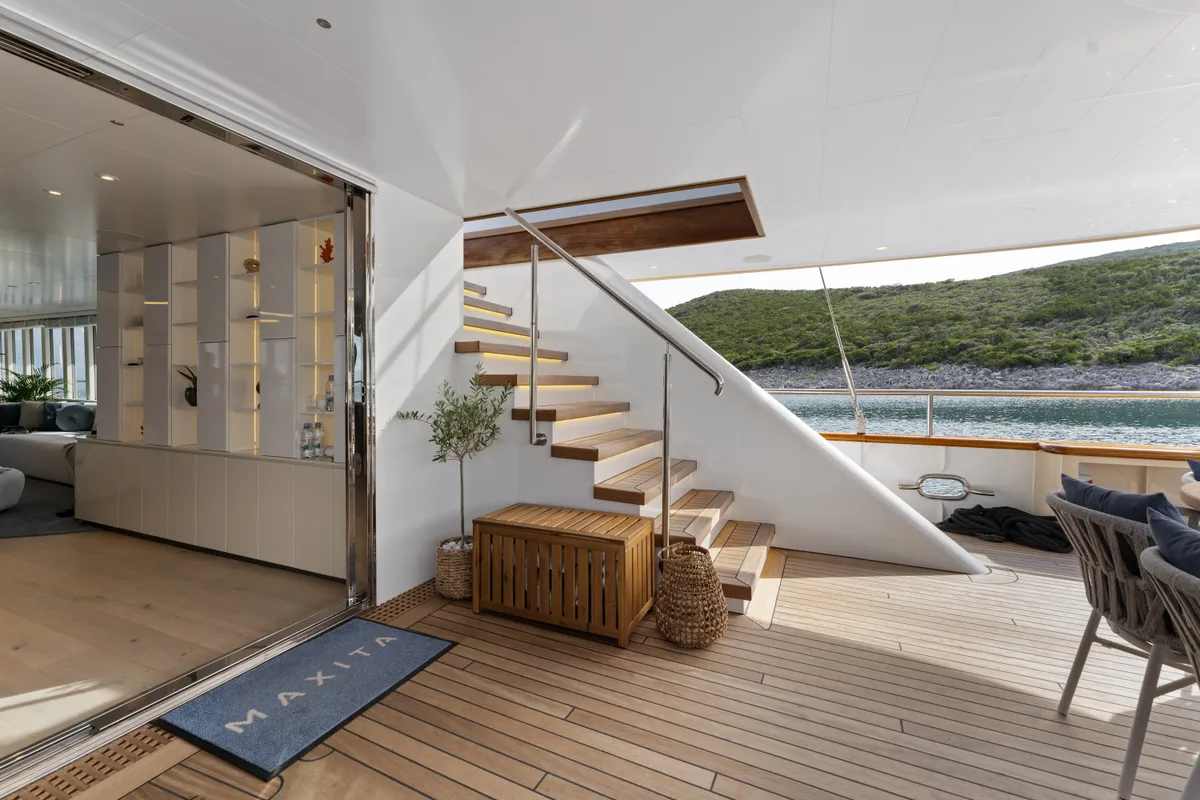 Deck of Maxita, a Gulet Motoryacht yacht at Split, Croatia
