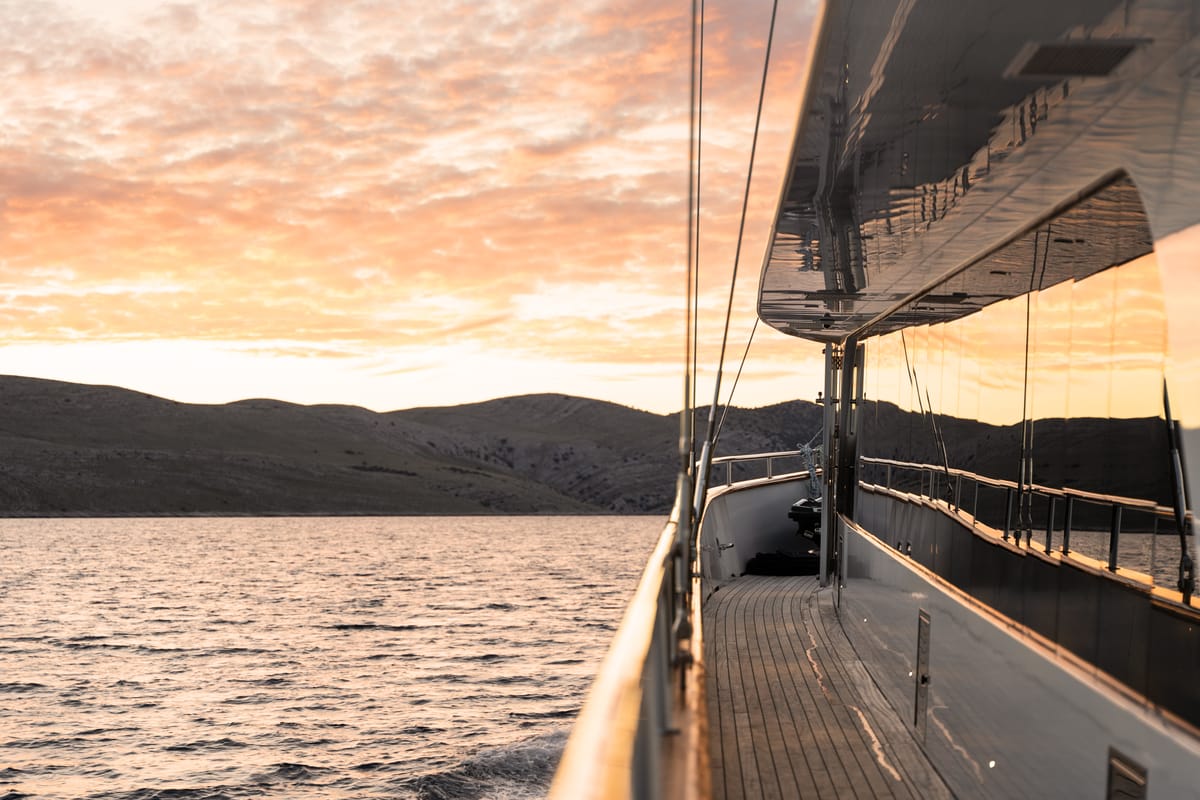 Deck of Maxita, a Gulet Motoryacht yacht at Split, Croatia