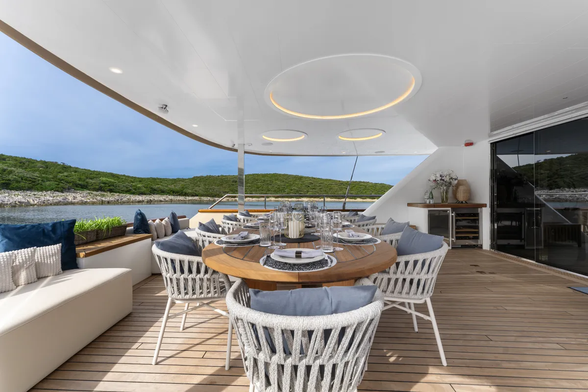 Deck of Maxita, a Gulet Motoryacht yacht at Split, Croatia