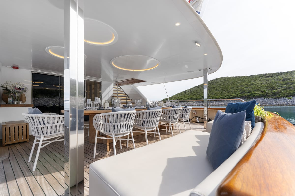 Deck of Maxita, a Gulet Motoryacht yacht at Split, Croatia