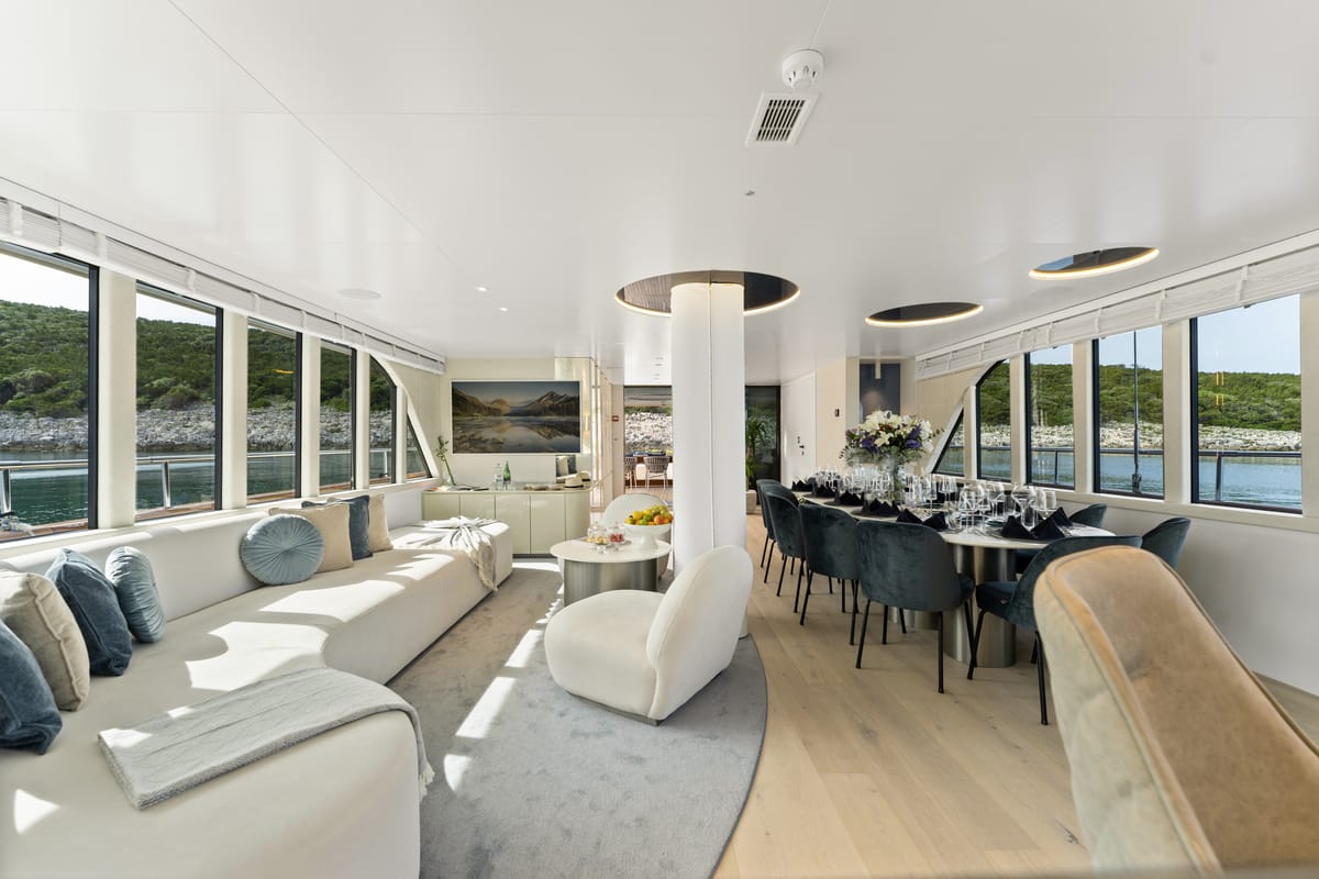 Salon of Maxita, a Gulet Motoryacht yacht at Split, Croatia