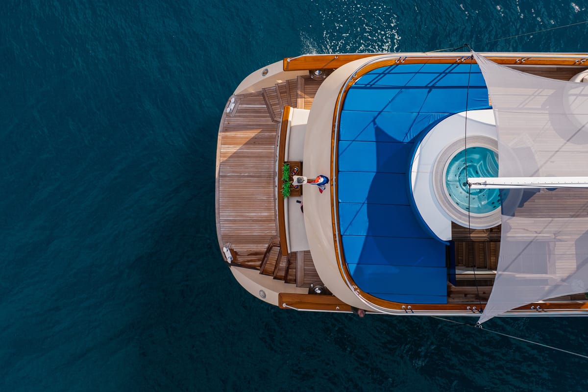 Deck of Maxita, a Gulet Motoryacht yacht at Split, Croatia