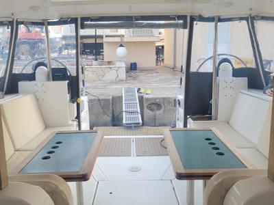 Cockpit of The Big One Two, a Dufour Atoll 6 sailboat at Primošten, Croatia