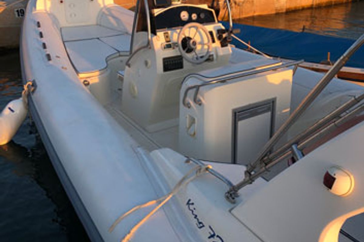 Cockpit of King 720, a Nuova Jolly Marine King 720 Extreme rib at Grad Biograd na Moru, Croatia