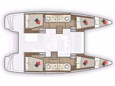 Floor plan of Ocean King, a Lagoon 40 catamaran at Athens, Greece