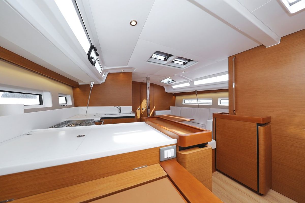 Galley of Waka, a Jeanneau Sun Odyssey 440 sailboat at Grad Biograd na Moru, Croatia