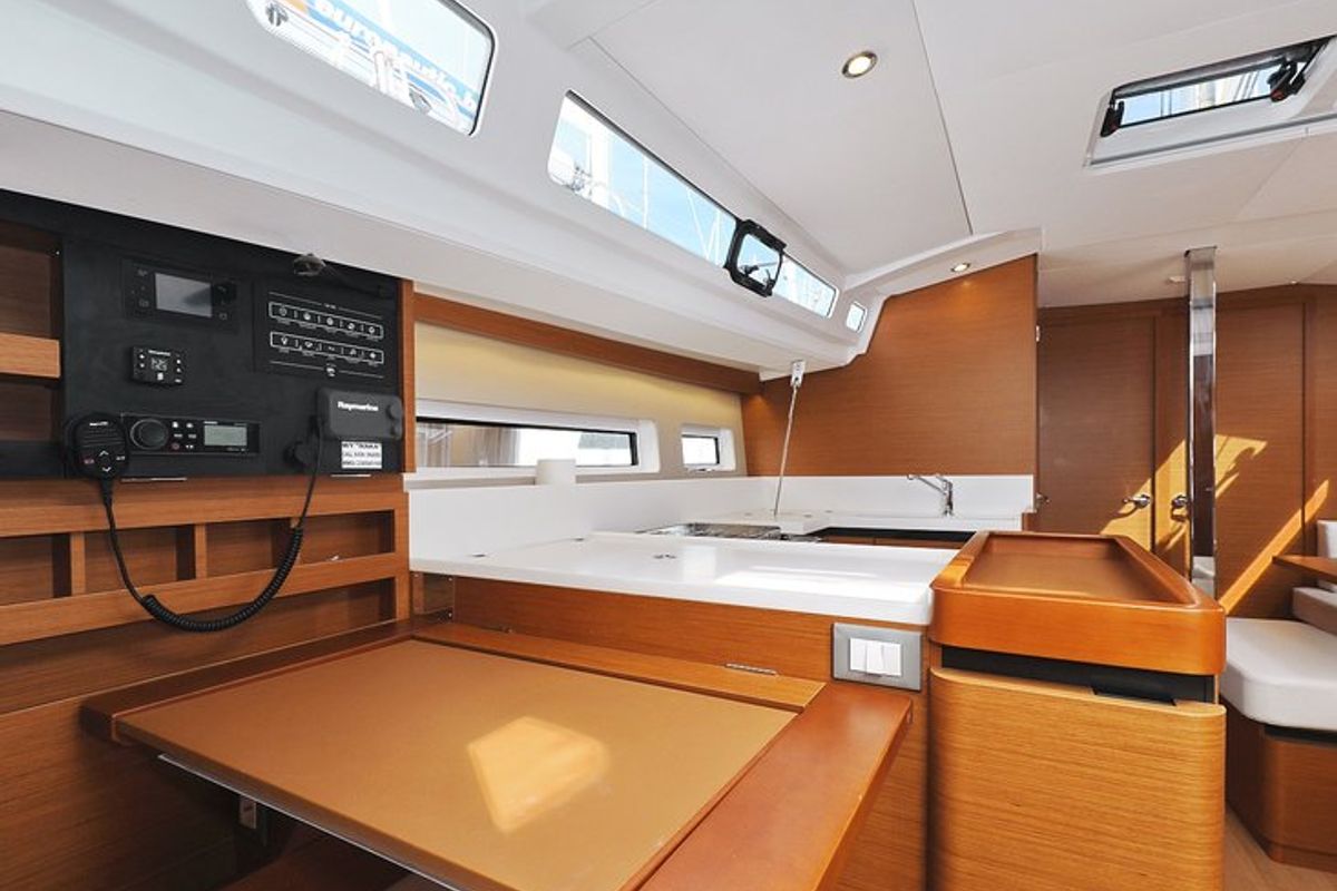 Galley of Waka, a Jeanneau Sun Odyssey 440 sailboat at Grad Biograd na Moru, Croatia