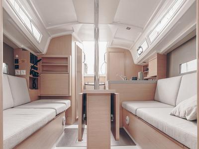 Salon of Peanut, a Beneteau Oceanis 30.1 sailboat at Road Town, British Virgin Islands