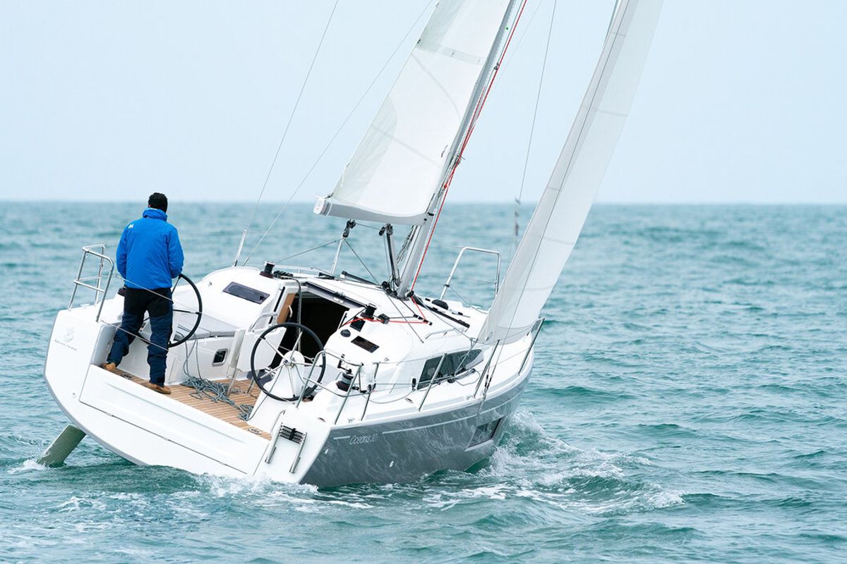 Exterior view of Peanut, a Beneteau Oceanis 30.1 sailboat at Road Town, British Virgin Islands