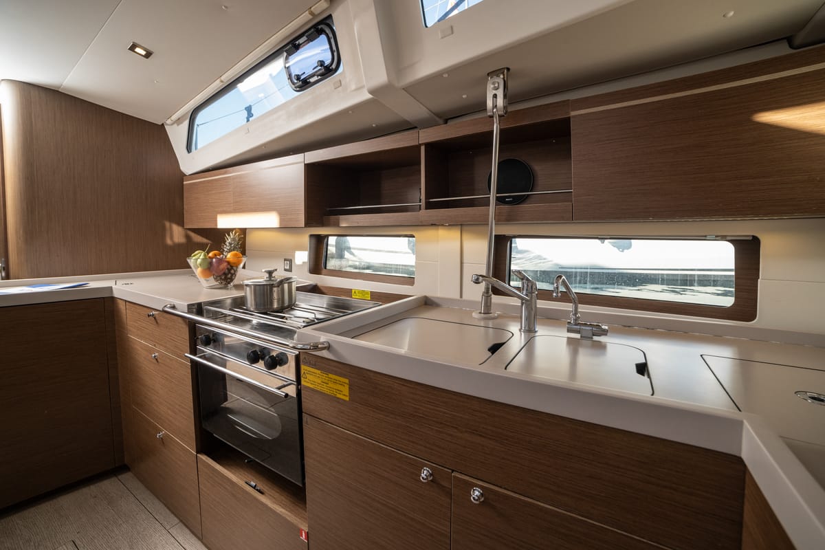 Galley of Mary Too, a Beneteau Oceanis 46.1 sailboat at Athens, Greece