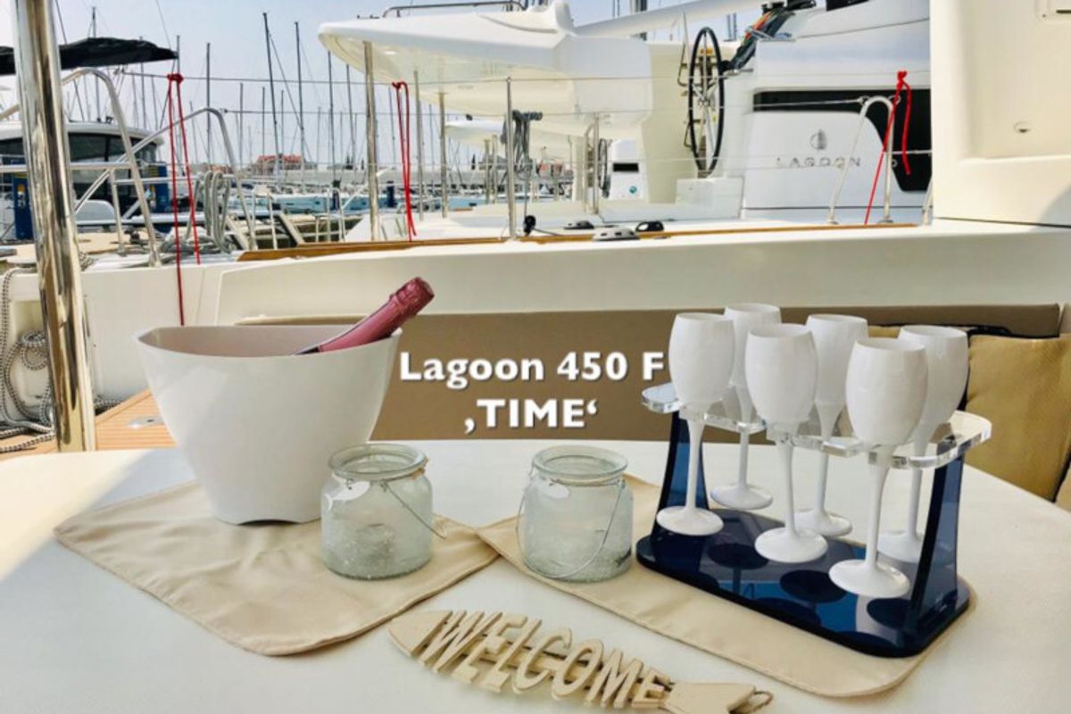Galley of TIME , a Lagoon 450 catamaran at Općina Sukošan, Croatia