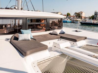 Deck of Silver Elli, a Lagoon 46 catamaran at Le Gosier, France
