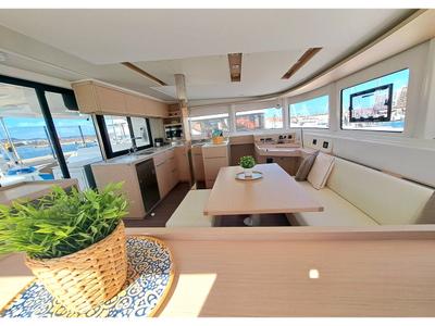 Salon of Silver Elli, a Lagoon 46 catamaran at Le Gosier, France