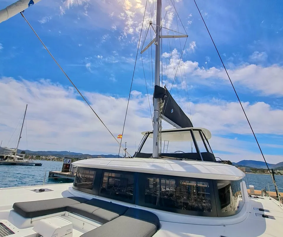Exterior view of Silver Elli, a Lagoon 46 catamaran at Le Gosier, France