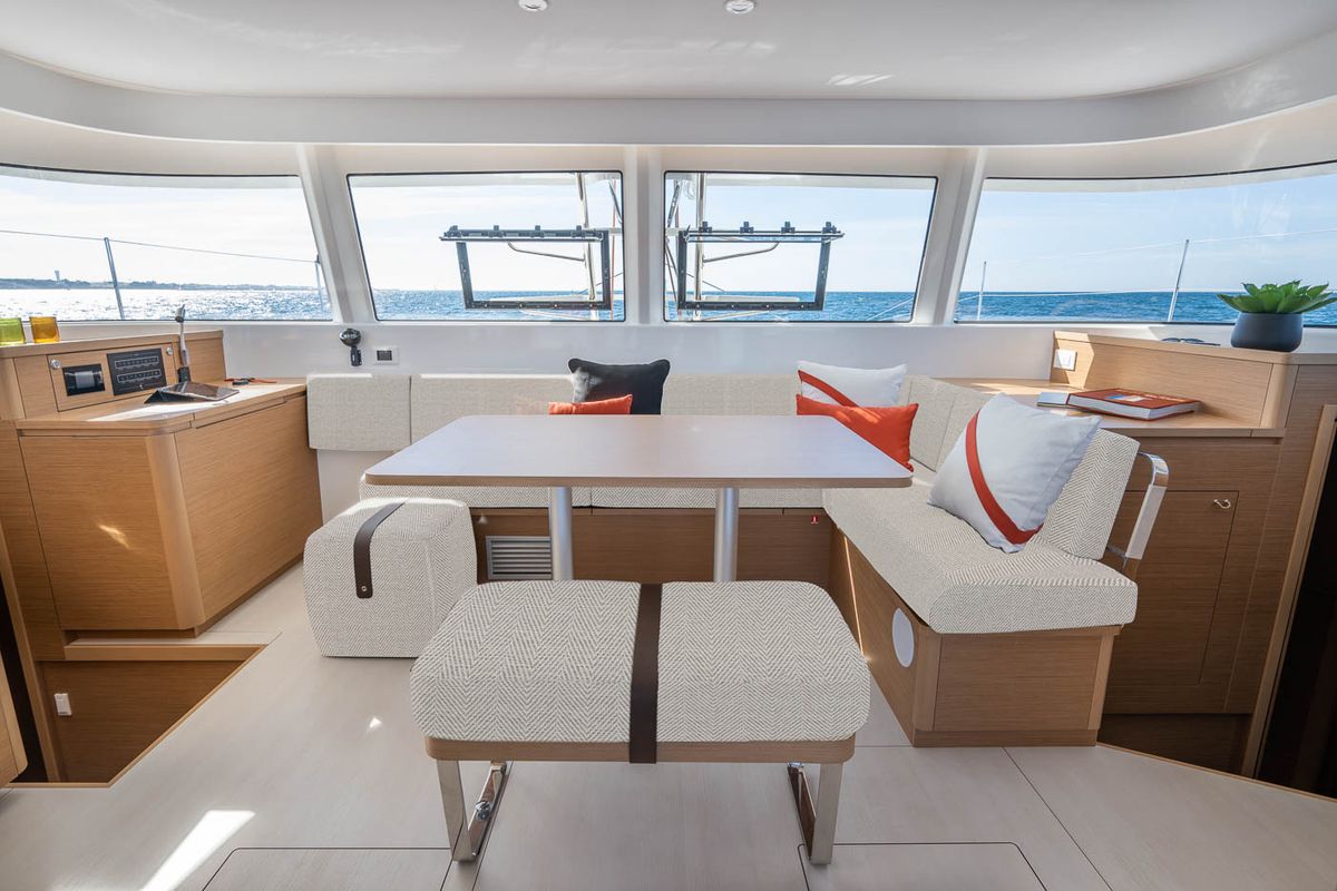 Salon of Gladis, a Excess 14 catamaran at Zadar, Croatia