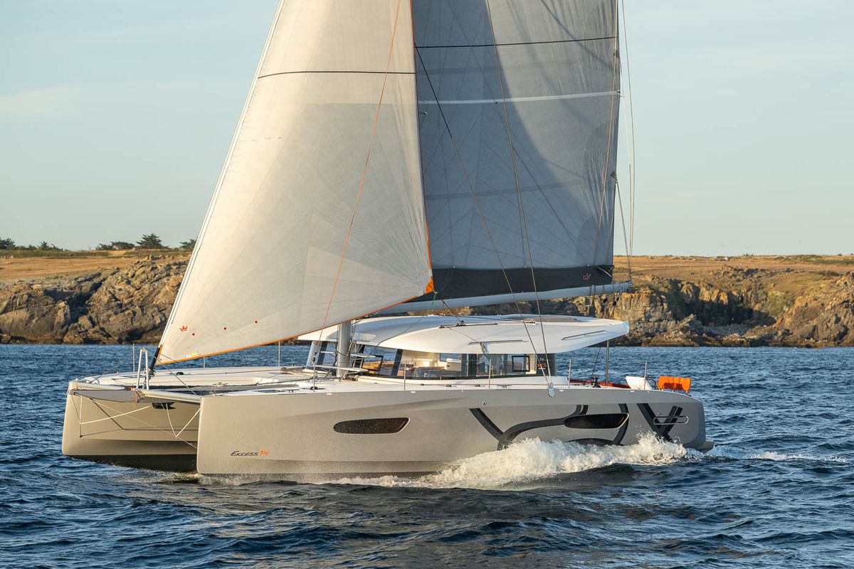 Exterior view of Gladis, a Excess 14 catamaran at Zadar, Croatia