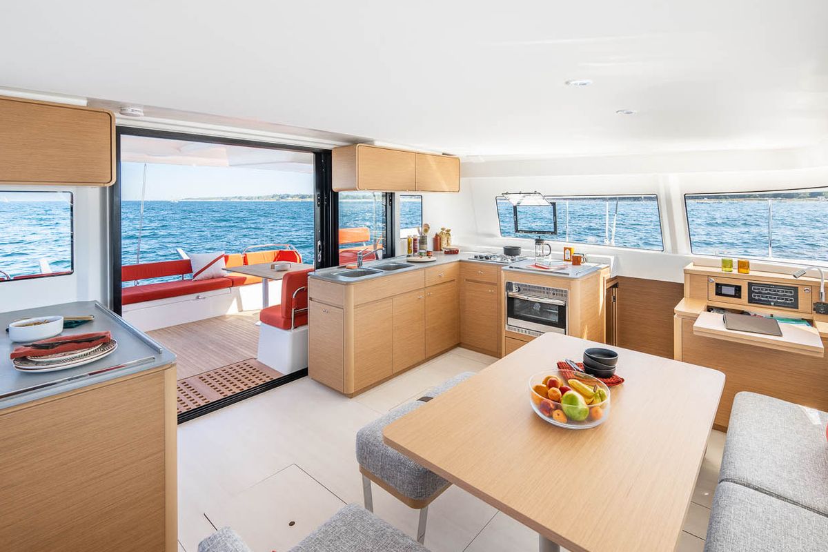 Galley of Gladis, a Excess 14 catamaran at Zadar, Croatia