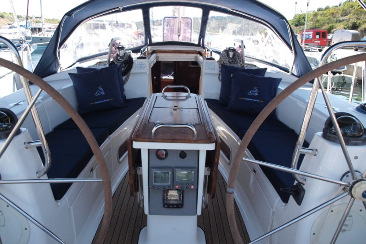 Cockpit of SeaGull, a Bavaria 44 sailboat at Primošten, Croatia