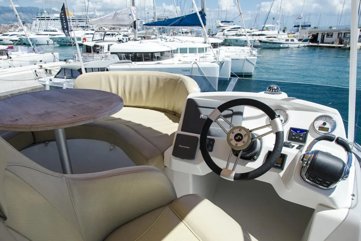 Cockpit of Galeb, a Beneteau Antares 36 yacht at Grad Novalja, Croatia