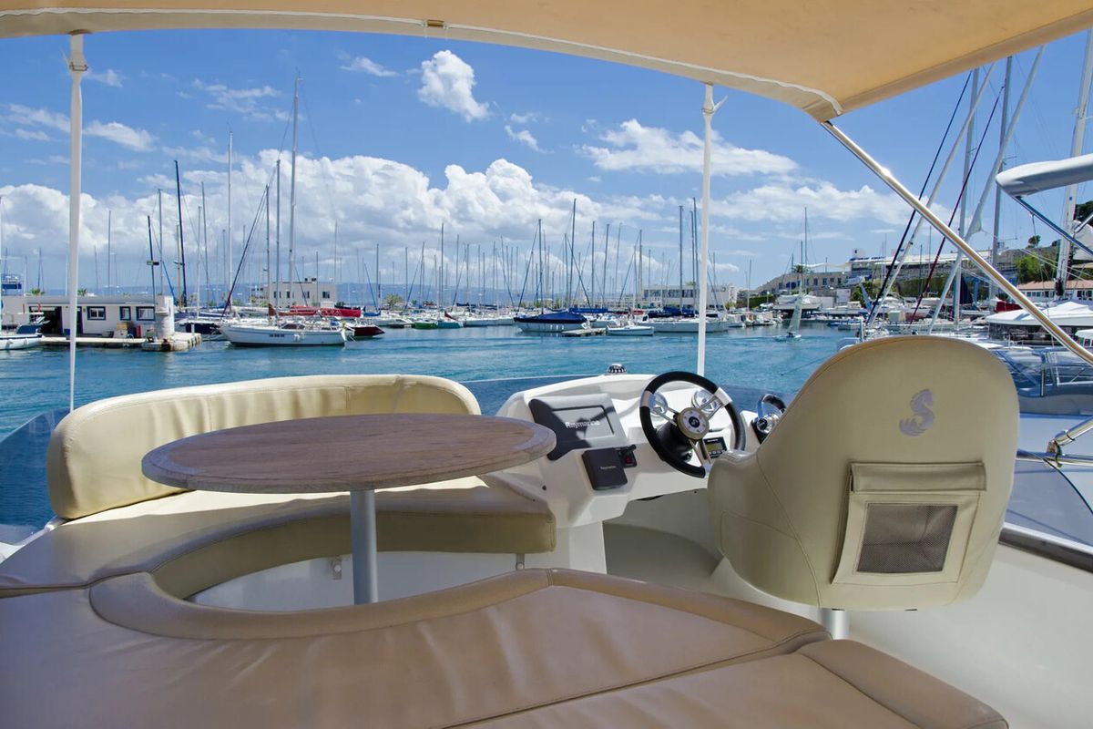 Cockpit of Galeb, a Beneteau Antares 36 yacht at Grad Novalja, Croatia
