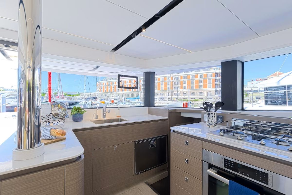 Galley of Moorings 4600 - 4 Exclusive Plus, a Leopard 46 catamaran at Placencia, Belize
