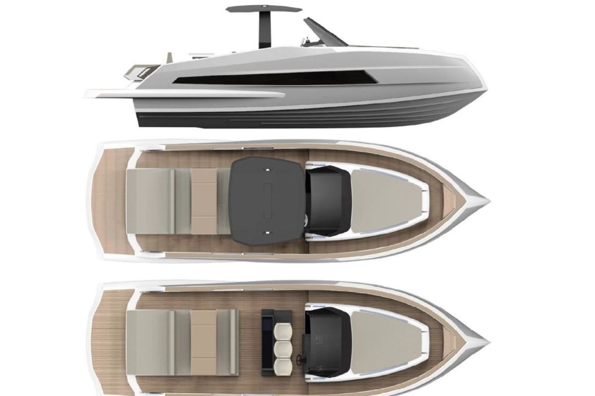 Floor plan of Pfeffer, a Gulet x-reuse motorboat at Palma de Mallorca, Spain