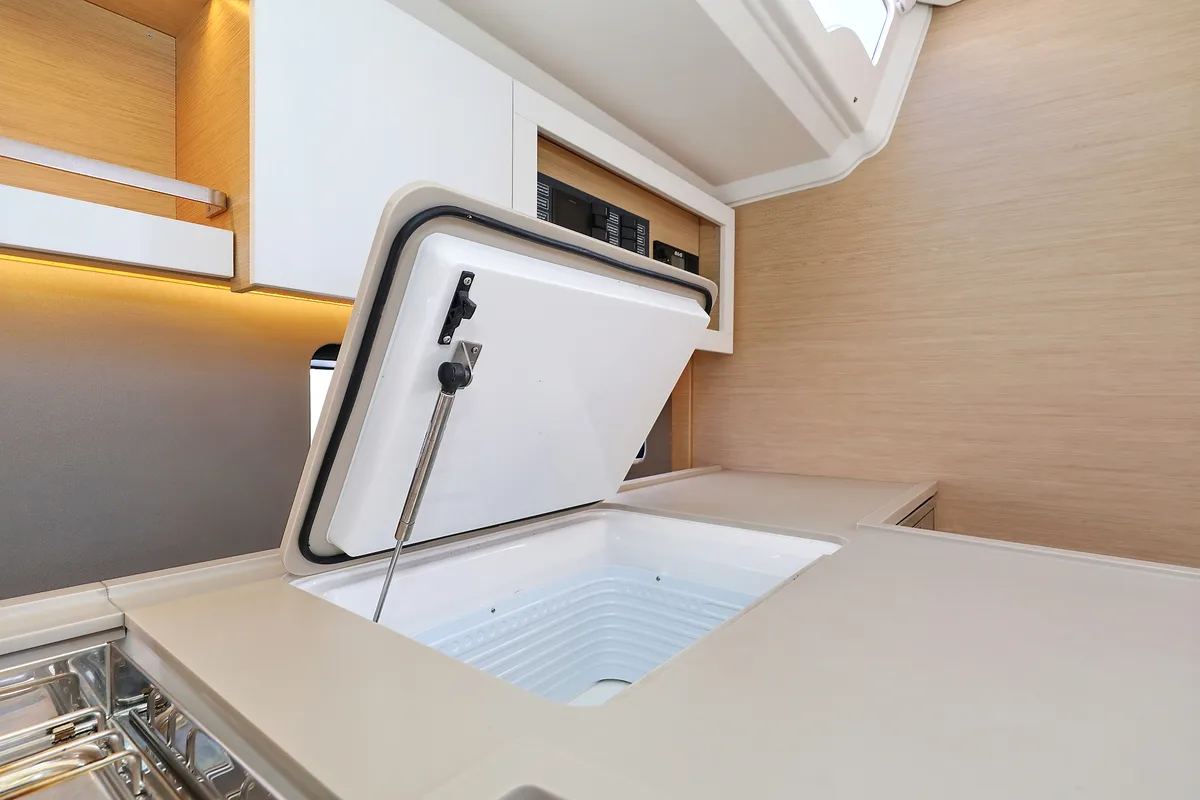 Galley of Scooby Doo, a Dufour 44 sailboat at Grad Pula, Croatia