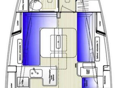 Floor plan of Maguelone, a Hallberg-Rassy 400 sailboat at Heiligenhafen, Germany