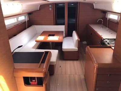 Salon of Maistros, a Jeanneau Sun Odyssey 519 sailboat at Lavreotiki Municipal Unit, Greece